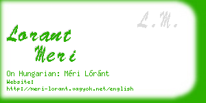lorant meri business card